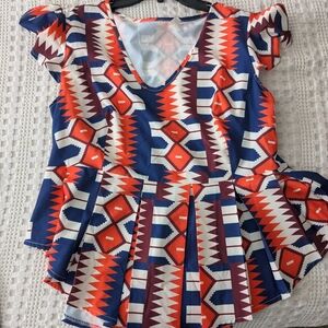 Geometric Patterned Women's Top